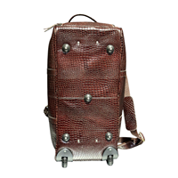 Sac de voyage à roulettes unisexe de luxe en cuir de crocodile, sac de sport durable de haute qualité, 2 roues, grand format, portable
