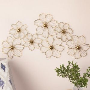 Simple acento en forma de flores florales diseños acento pared artes indios artesanías para el hogar decorativo excepcional Oficina pared artesanías - Product Image 1