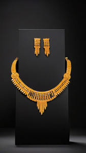 Unique Designed <b>Necklace</b> Earrings <b>Set</b> with 22K Gold Plated Trendy <b>Necklace</b> Earrings <b>Set</b> For <b>Bridal</b> Wear Jewelry - Product Image 3