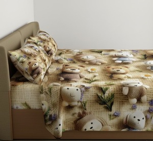 ชุดผ้าปูที่นอนลายหมีเท็ดดี้สำหรับเด็ก พร้อมปลอกหมอน - Product Image 4