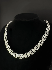 Chaîne à maillons en diamant de qualité supérieure avec revêtement résistant à l'eau, plaqué argent, unisexe, look propre, cadeau, export en vrac - Product Image 5