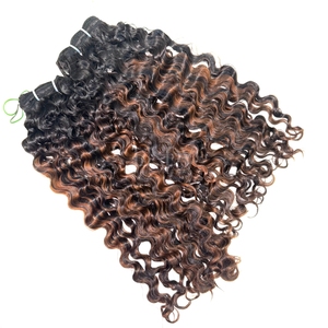 Paquetes de colores personalizados rizados birmanos de cabello crudo de alta calidad para hacer pelucas de cabello humano real - Product Image 2