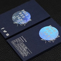 Cartes de visite personnalisées de luxe avec feuille holographique, estampage à chaud arc-en-ciel, papier épais, cartes de marque personnalisées