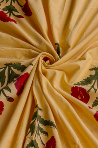 Drap de lit en coton imprimé à la main |   Drap de lit indien à motif floral de cerises avec bordure |   Literie faite à la main pour la vente en gros - Product Image 3
