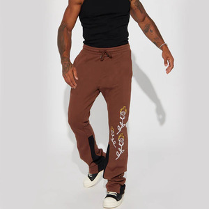 Hot Selling Men's <b>Autumn</b> Sweatpants Custom Logo Embroidered Midweight Vintage Washed Polyester/Cotton Oxford <b>Fabric</b> Breathable - Product Image 3