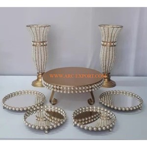 Centro de mesa con forma de jaula de hierro y metal con revestimiento de polvo blanco Calidad de lujo Forma redonda Hecho a mano Centro de mesa clásico para fiesta de boda - Product Image 6