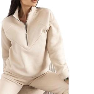 2 uds conjunto otoño sudadera pantalones conjunto suelto cálido soporte cuello cintura elástica señora otoño chándal uso diario - Product Image 1