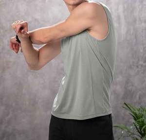 OEM Custom Lightweight Quick Dry Blank Muscle Bodybuilding Cutoff Sports Fitness Gym <b>Running</b> <b>Singlet</b> Tank Top for Men - Product Image 5