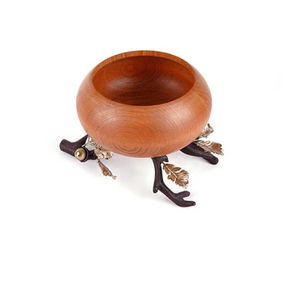 Bol en bois avec accent doré bol de service de nourriture bol de service de fruits en bois de conception moderne pour fournitures d'hôtel - Product Image 6