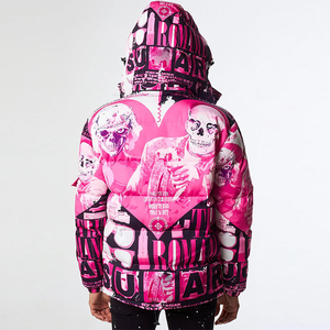 Chaqueta de Plumón Acolchada con Estampado Completo y Logotipo Personalizado para Hombre - Product Image 3