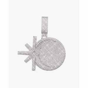 Colgante Personalizado de Estrella y Luna en Oro de 14K con Dijes de Diamantes Premium - Product Image 1