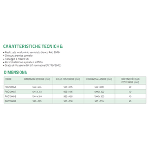Rejilla de Retorno Cuadrada Abrible Tecnosystemi, de Aluminio Pintado en Blanco, con Filtro Extraíble para Techos Falsos - Product Image 3