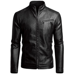 Veste en cuir tendance pour hommes avec col à capuche de coupe normale en toile fabriquée par des professionnels pour l'hiver Prix OEM - Product Image 1