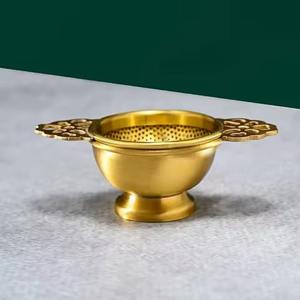 Antique Design Brass Gold Color <b>Tea</b> <b>Infuser</b> Brass <b>Tea</b> Strainers And Resting <b>Pot</b> - Product Image 2