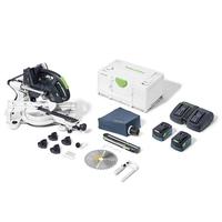 Sierra Ingletadora Combinada Festool KSC 60 EB 5,2 I-Plus (577174) de 18V y 5.2Ah con Batería de Iones de Litio, 216mm (8-1/2 Pulgadas), Kit Combinado con Estuche Rígido