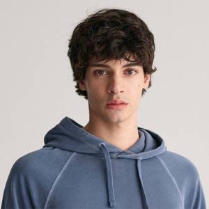 Pull-over léger en coton mélangé 350 g/m² pour hommes Sweat à capuche style délavé avec capuche longue capuche doux et confortable pour tous les jours Sweat-shirt décontracté - Product Image 5