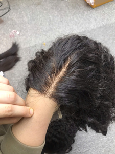 Peluca Hecha A Mano HD Cierre de Encaje 5by5 Cabello Virgen Pelo Rizado Birmano 16 pulgadas Desde 100% Cabello Humano de Vietnam - Product Image 6