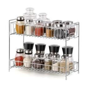 Fer enduit noir le plus vendu armoire de rangement à 2 niveaux étagère à épices de cuisine de taille de forme personnalisée de qualité exclusive. - Product Image 4