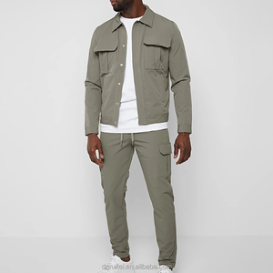Moda hombres polar casual cálido zip up sudaderas dos piezas conjuntos cremallera chaqueta + pantalones traje hombres chándales - Product Image 1