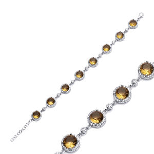 Pulsera de racimo de diseño redondo de sultanita, venta al por mayor, joyería fina de Plata de Ley 925 hecha a mano turca - Product Image 1