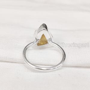 เครื่องประดับหินหยาบแหวนผู้หญิงอัญมณีซิทรีนจากธรรมชาติเครื่องประดับ925แหวนเงินแท้ - Product Image 6