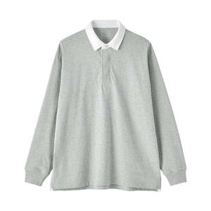 Polo de rugby en coton pur pour hommes en gros, qualité supérieure personnalisée, coupe décontractée, manches longues, sweat-shirts polo OEM/ODM - Product Image 4