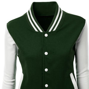 100% lana mujer moda Letterman béisbol Varsity chaqueta personalizada de alta calidad mangas de cuero béisbol mujeres Varsity chaquetas - Product Image 4