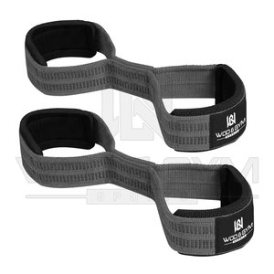 Gym Weight Lifting Figure 8 Neoprene Padded Wrist Straps Anti-Slip <b>Barbell</b> Features Strap Cotton Wraps Fitness Safety Bracers - Product Image 2