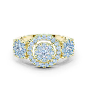 Anillo de Diamantes Cultivados en Laboratorio de Oro Amarillo de 14K para Mujer |   Ropa de Lujo para Compromiso y Boda, para Uso Diario |   Bañado en Oro - Product Image 1