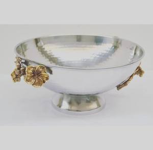 Impresionante cuenco para servir para utensilios de cocina Hotel Restaurante Cuencos para servir frutas secas Plato de plata metal y latón Plato para servir ensalada - Product Image 4