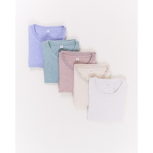 เสื้อถักผ้าฝ้ายโพลีเอสเตอร์รีไซเคิล-สีน้ำเงินล้วน ผ้าออร์แกนิคเมอร์เซอไรซ์ - Product Image 3