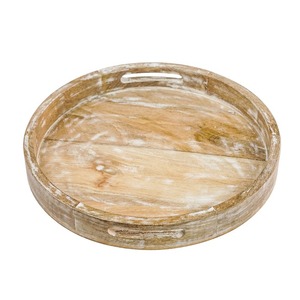 ถาดไม้มะม่วงกลมสีขาว - Product Image 2