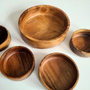 ชามไม้แกะสลักด้วยมือ ทนทาน เป็นมิตรกับสิ่งแวดล้อม คุณภาพพรีเมียม ขัดเงา สไตล์ยุโรป สำหรับงานเลี้ยง ขนาดสั่งทำได้ - Product Image 4