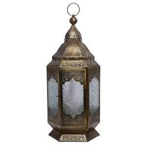 Moroccan Lantern Metal Tea Light Candle Holder Garden Decorative Hanging Antique Handmade Lantern for Christmas Lighting