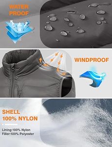 Meilleur prix 100% polyester Gilet matelassé pour homme Vêtement d'extérieur décontracté d'hiver Respirant Personnalisé Haute qualité Fermeture éclair Col en V - Product Image 5