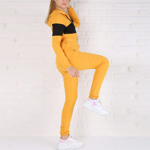 Chándal deportivo de diseño de fábrica, diseño personalizado, 100% algodón, cremallera, pantalones de chándal y sudaderas con capucha, conjuntos de chándal para correr para mujer - Product Image 5