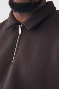 Vente en gros de sweat-shirt à col surdimensionné avec demi fermeture éclair du fabricant pull Scooba à épaules tombantes 100% sweats à capuche en coton - Product Image 3