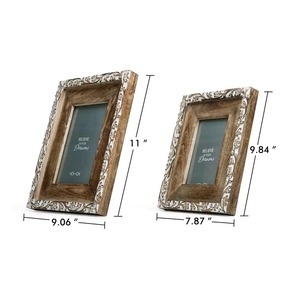 Marco de fotos de madera Decoración para el hogar Cuadro de mesa dotado Marco de fotos de boda de la India - Product Image 2