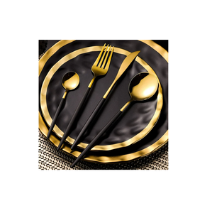 Juego de 4 cubiertos, cuchillo, tenedor y cuchara, espejo para el hogar, cubiertos de acero inoxidable, cucharas para ensalada, servicio de cena - Product Image 1