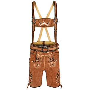 Short en cuir allemand Hommes Bavarois Allemand Lederhosen Authentique Short en cuir de haute qualité Short en cuir pour hommes - Product Image 4