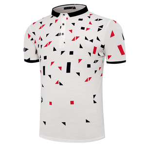 T-shirt polo pour hommes de haute qualité à manches courtes Logo personnalisé T-shirt décontracté coton polyester mélangé doux respirant mode d'été - Product Image 1