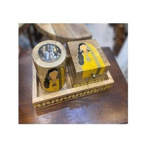 หัวเผาเครื่องหอม mabkhara แบบทาสีด้วยมือทำจากไม้ใช้สำหรับงานแต่งงานงานปาร์ตี้ - Product Image 6