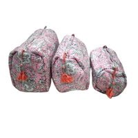 Trousse de toilette en coton matelassé Trousse de voyage indienne faite à la main pour petit moyen grand bloc imprimé éponge trousse de toilette