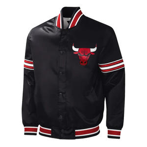 Blouson bomber personnalisé 2025, équipe Chicago Bull & numéro, blouson bomber en satin brodé - Product Image 5