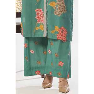 Conjunto de Traje Midi de 2 Piezas para Mujer, Color Verde, Sin Costuras, de Chifón, Poliéster/Rayón, con Borlas - Product Image 2