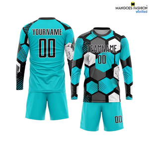 เสื้อฟุตบอลแขนสั้นสีฟ้าอ่อนและน้ำเงินกรมท่าแบบซับลิเมชั่นระบายอากาศได้ดี แฟชั่นชุดกีฬาสำหรับทีมสโมสร - Product Image 4