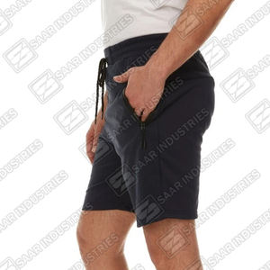 Pantalones cortos para hombre de lana de algodón 100% de peso pesado de calidad superior en color azul marino con opción de logotipo serigrafiado personalizado - Product Image 3