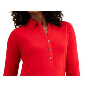 Maglia da donna Charter Club rossa XS in tessuto di poliestere traspirante con logo stampato, abbigliamento femminile - Product Image 2