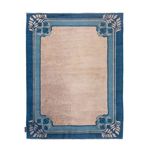 Alfombras de Lana Anudadas a Mano de Gran Tamaño Aalam, Beige Marrón Paem-415, Diseño Floral para el Hogar, Rectangulares de 9x12, para Pasillo o Entrada - Product Image 1