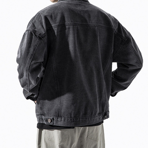 Chaqueta Vaquera Informal de Invierno 2025 para Hombre, 100% Algodón, Talla Grande, Cuello Camisero Sólido - Product Image 6